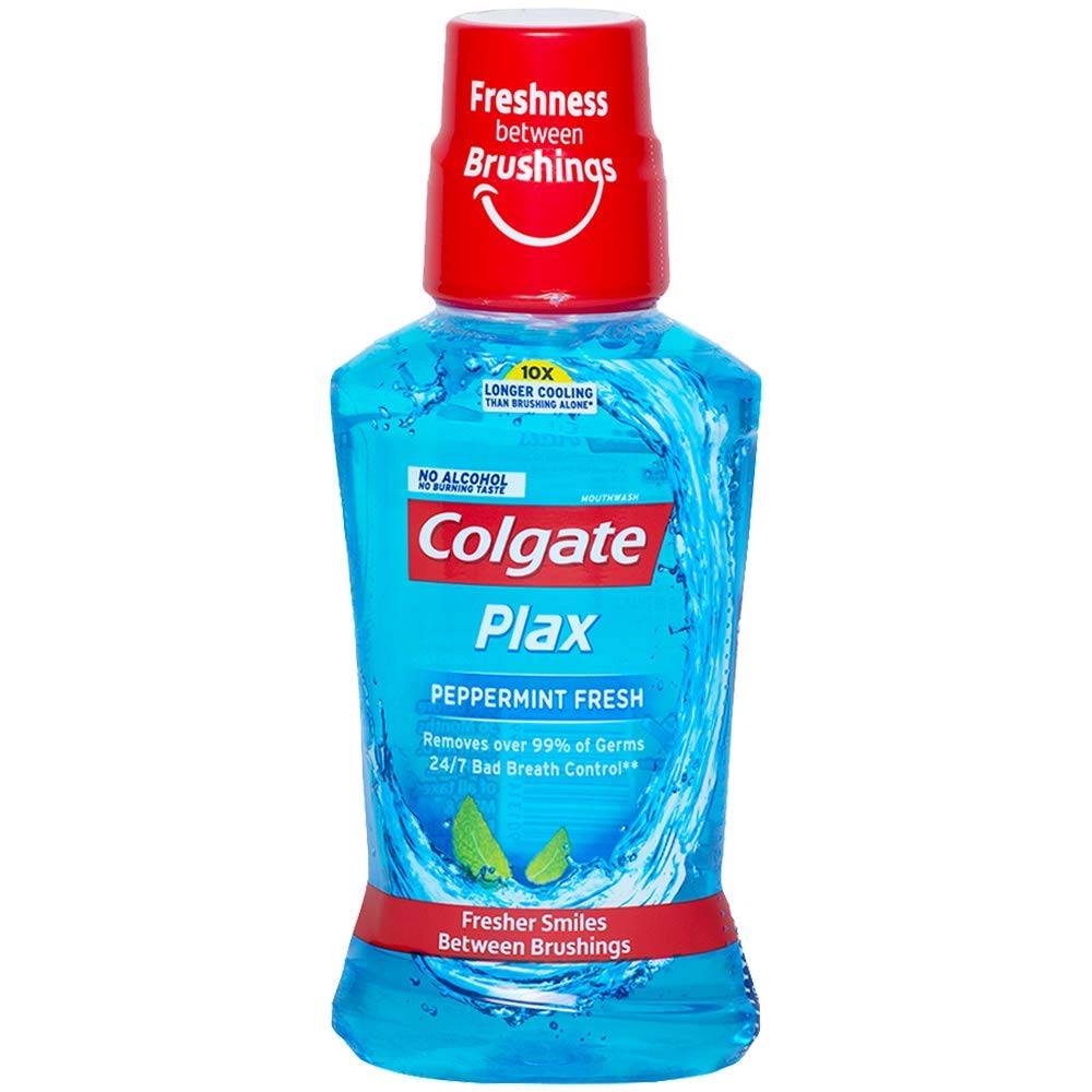Colgate, Mouthwash, Plax, Peppermint, Fresh, Refreshing, Mint, Alcohol Free,