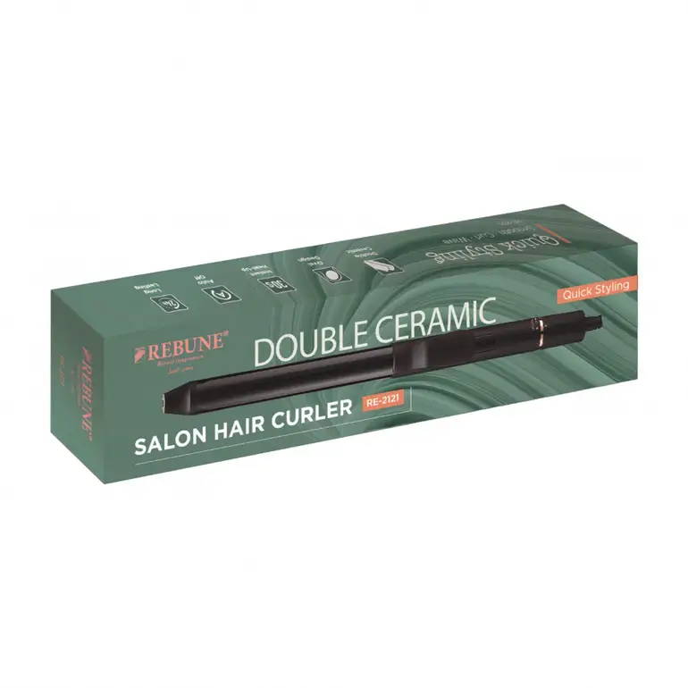 rebune, Curly Hair Straightener, Double Ceramic, -re2121