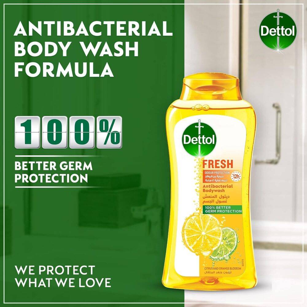 Dettol, Body Wash, Lemon & Orange Blossom, with Loofah, 250ml