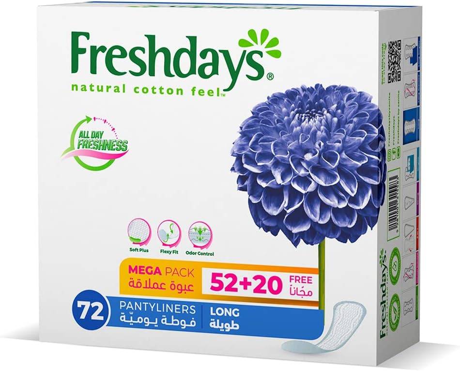 Freshdays, Long Scented Panty Liners, 72 Pads