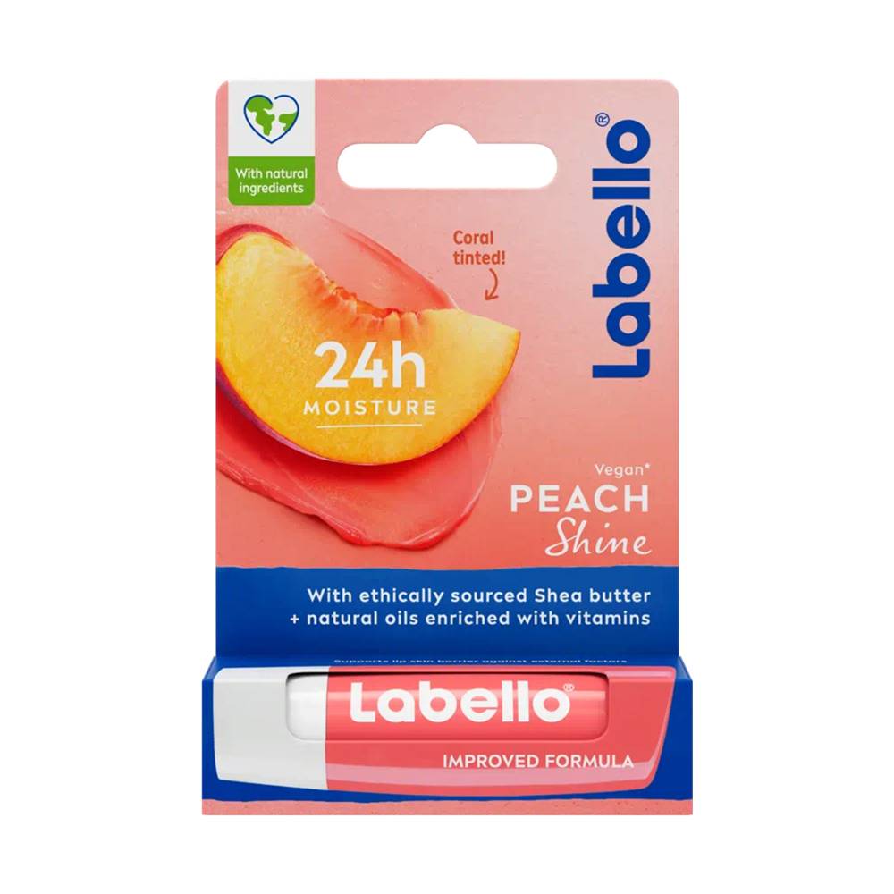 Labello, Moisturizing Lip Balm, Peach, 24-Hour Protection