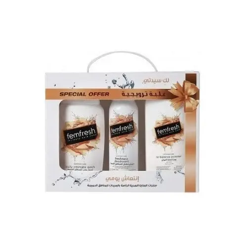 Femfresh, 3-in-1 Set, Spray, Powder and Wash for the Intimate Area