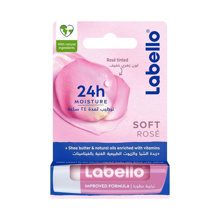 Labello, Moisturizing Lip Balm, Rose, 24-Hour Protection