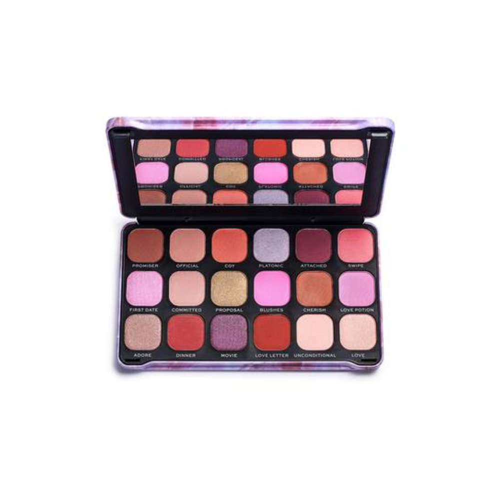 Revolution, palette, eyeshadow, flawless, induction, love, 18 colors