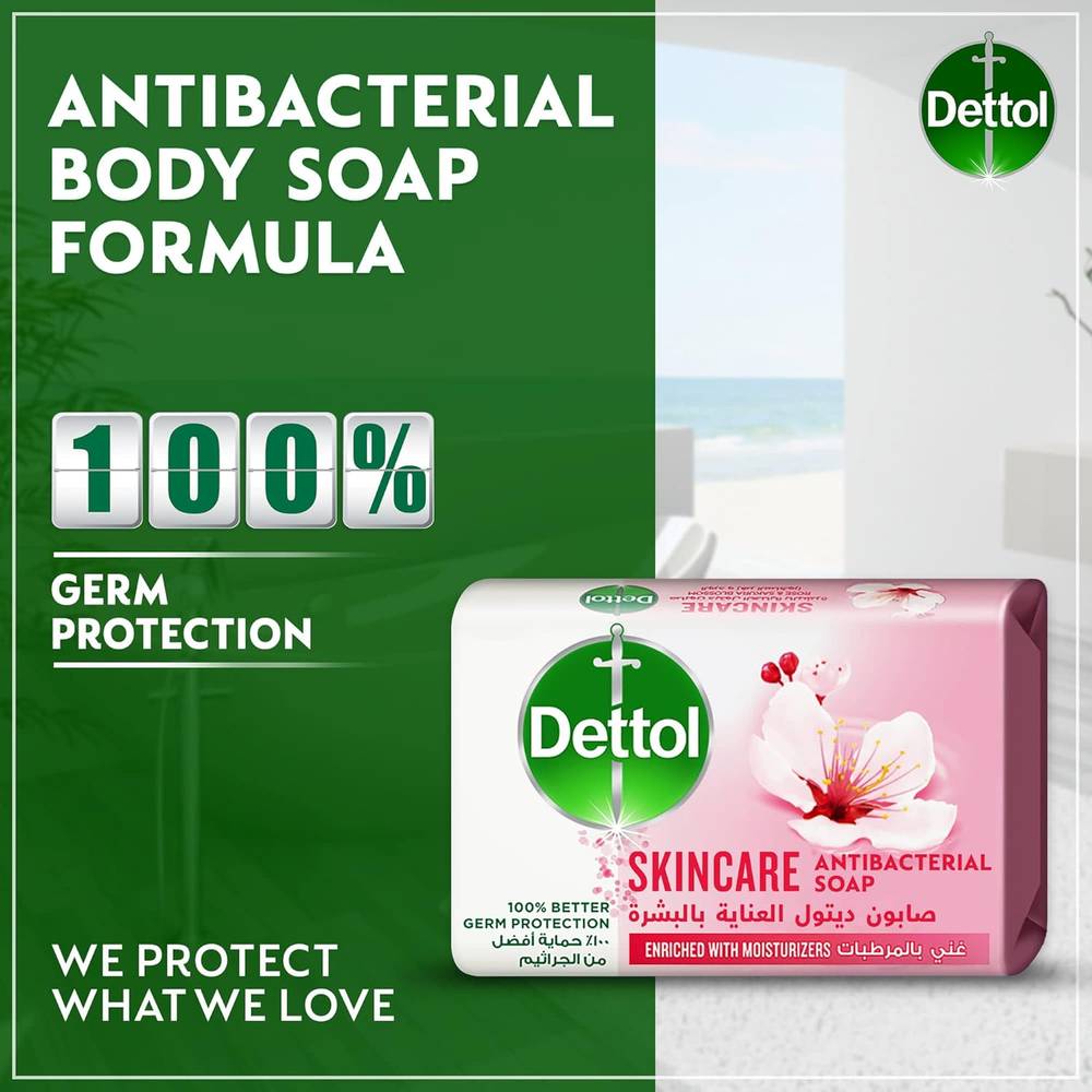 Dettol, Skin Care Soap, Rose & Sakura Blossom, 120g