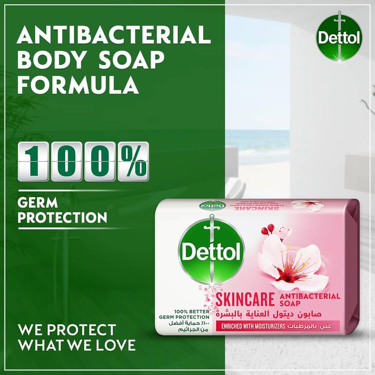 Dettol, Skin Care Soap, Rose & Sakura Blossom, 120g