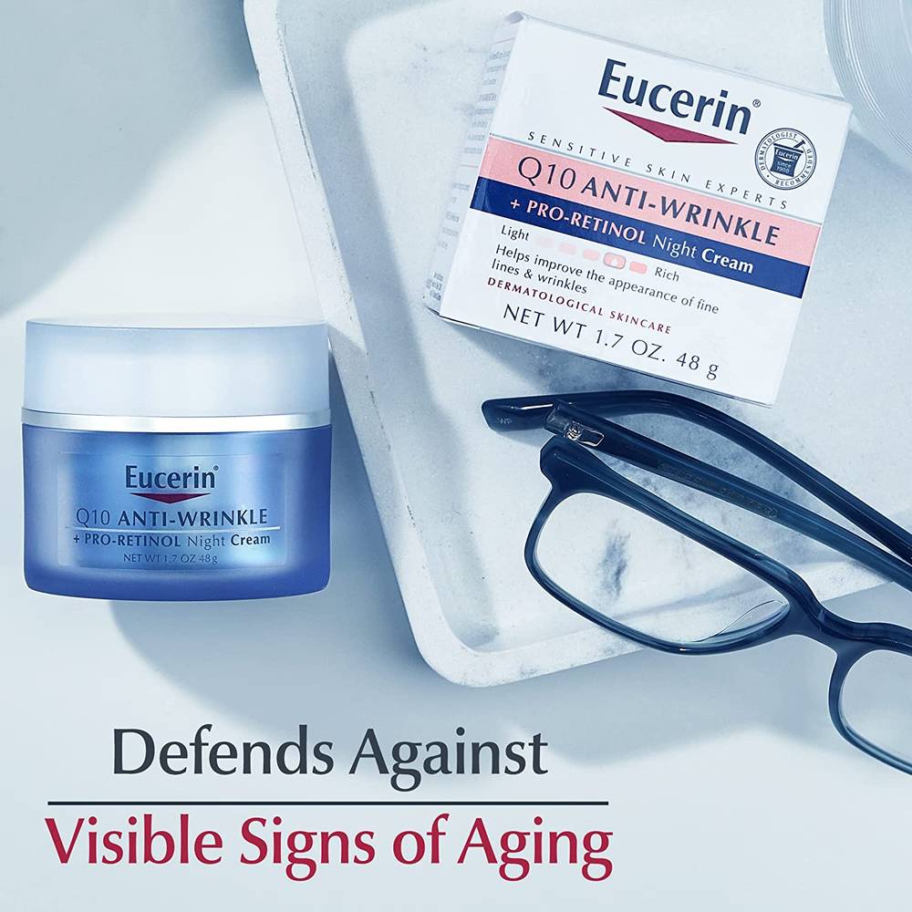 Eucerin, Night Cream, Face Q10, Pro-Retinol, for Wrinkles