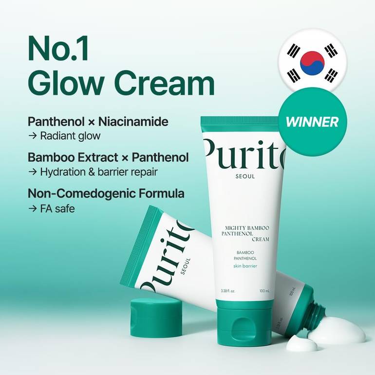 Pureto Seoul, Mighty Bamboo Panthenol, Moisturizing Cream, 100ml