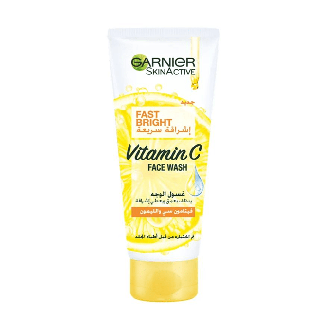 Garnier, face wash, Skin Active, quick brightening, with lemon and vitamin C,