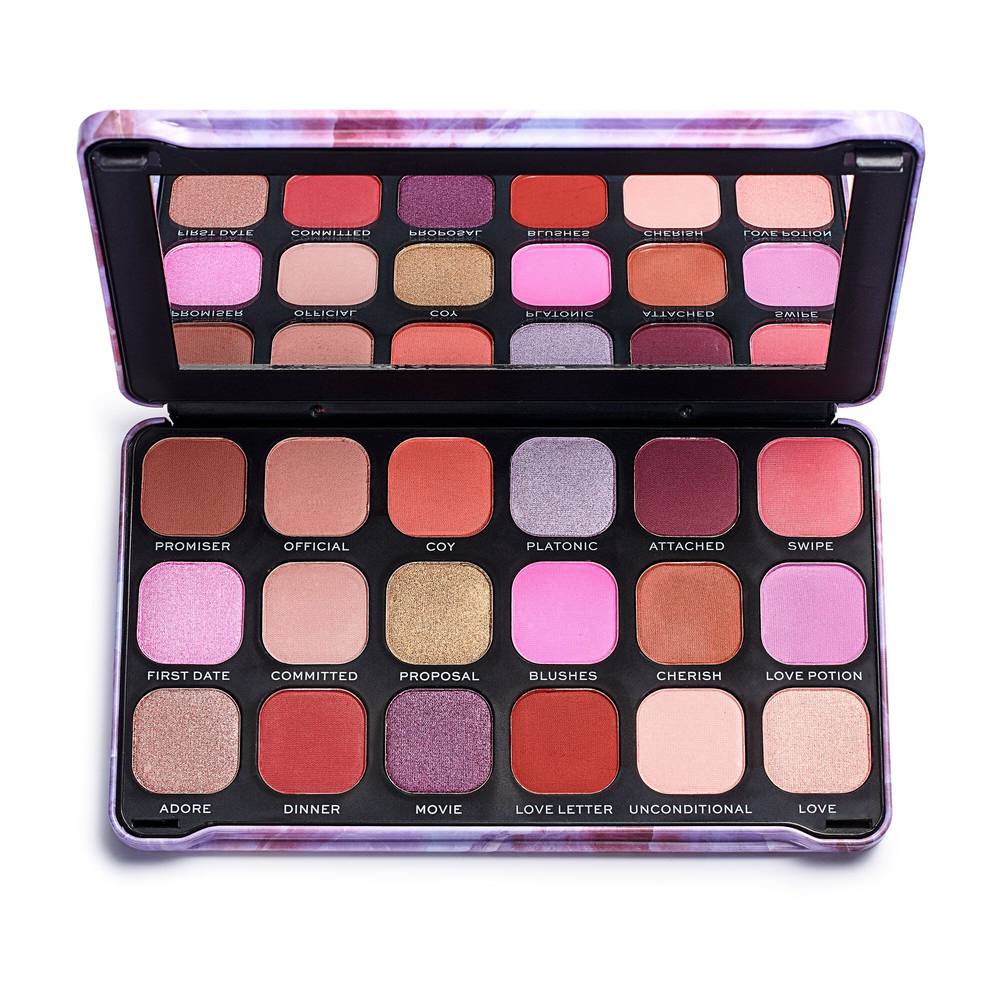 Revolution, palette, eyeshadow, flawless, induction, love, 18 colors