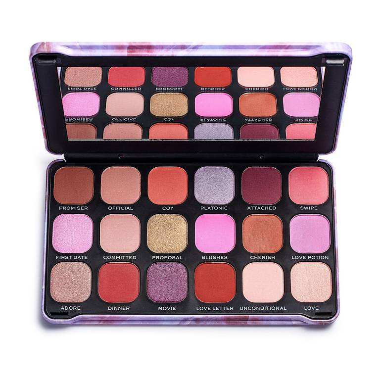 Revolution, palette, eyeshadow, flawless, induction, love, 18 colors