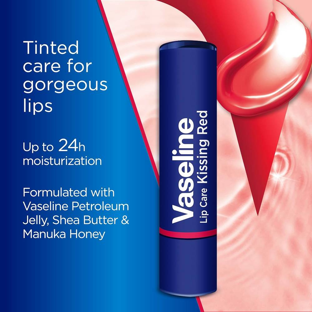 Vaseline, Moisturizing Lip Balm, Color Care - Kissing Red