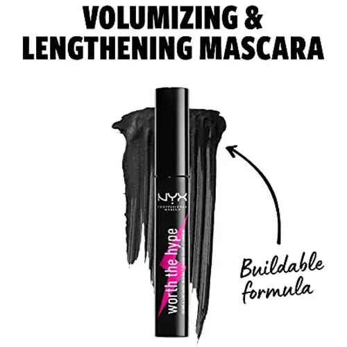 NYX Professional Mascara Wort the Hype for volumizing and lengthening eyelashes