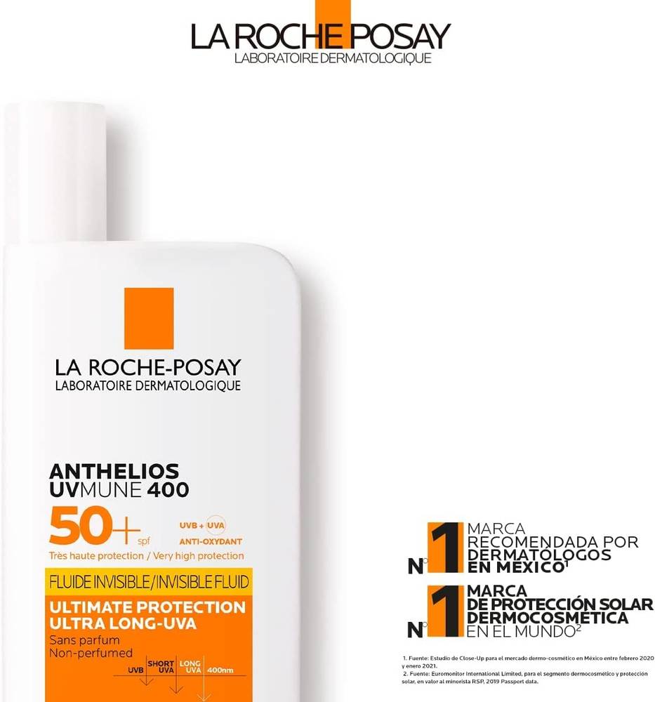 La Roche-Posay, Anthelios 400, Sunscreen for Face, SPF50+, for All Skin Types