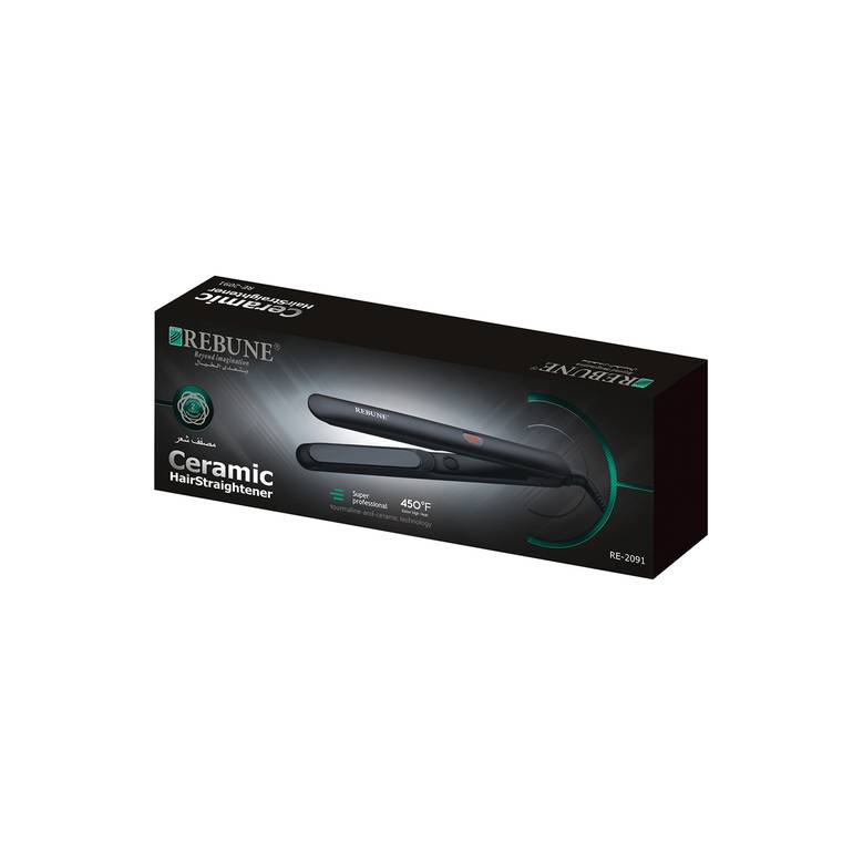  REBUNE, Ceramic Hair Straightener, Four Temperature Settings, - re-2091