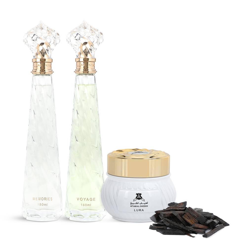 Atyab Al-Sheikh Ramadan Naqsa Set - Incense + 2 Perfumes