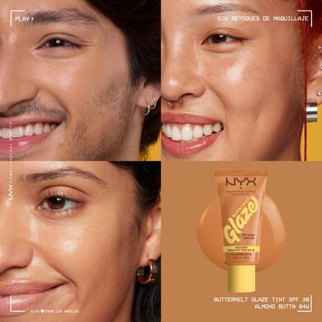 NYX Professional Makeup, Skin Tint with Sunscreen, Buttermelt Glaze – Almond Butter, Multiple Shades