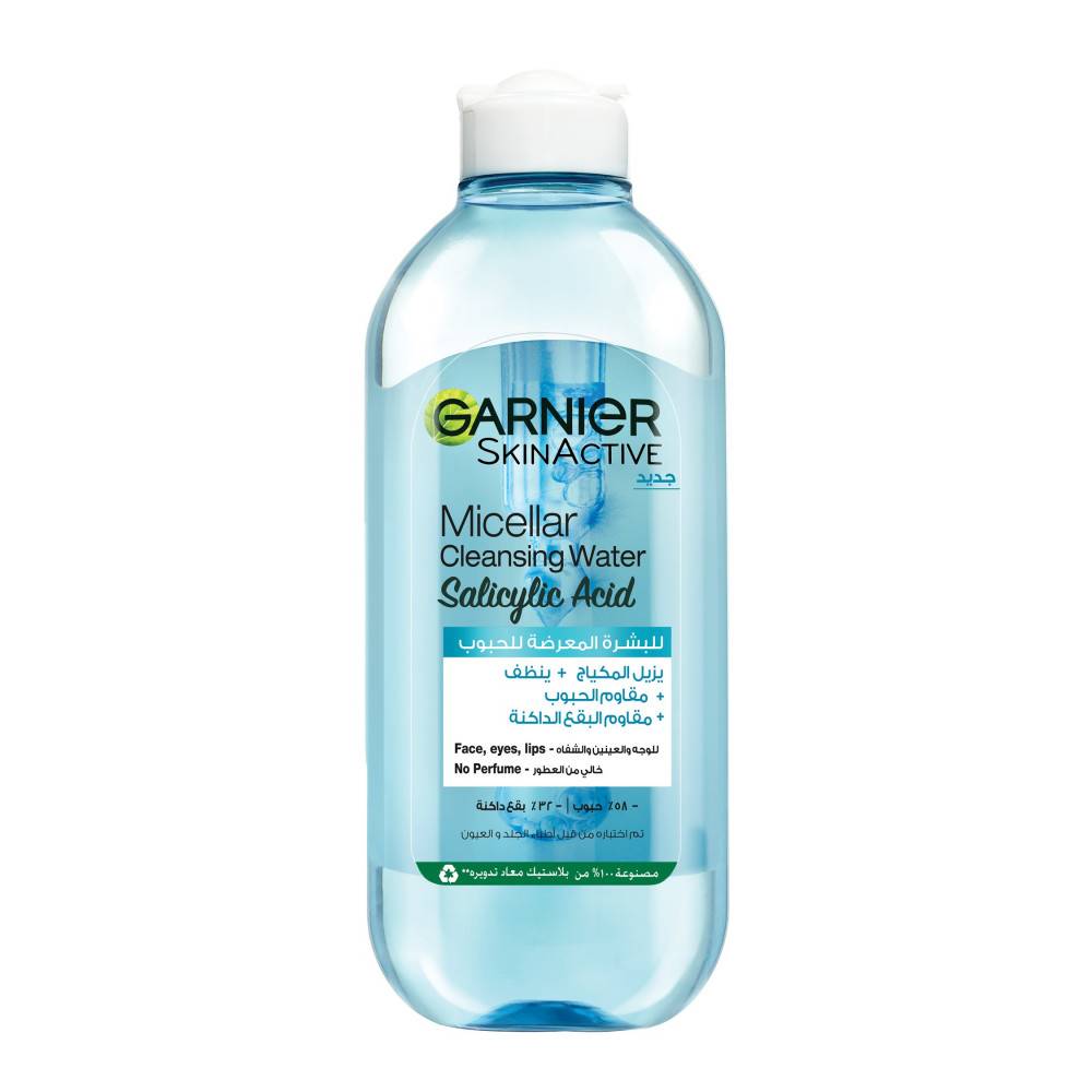 Garnier, makeup remover, micellar, for skin prone to acne, 400 ml