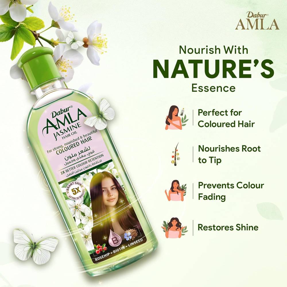 Dabur Amla, Colored Hair Oil, with Jasmine - 300ml