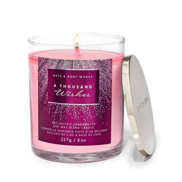 Bath & Body Works, Scented Candle, Single Wick, A Thousand Wishes - 227g