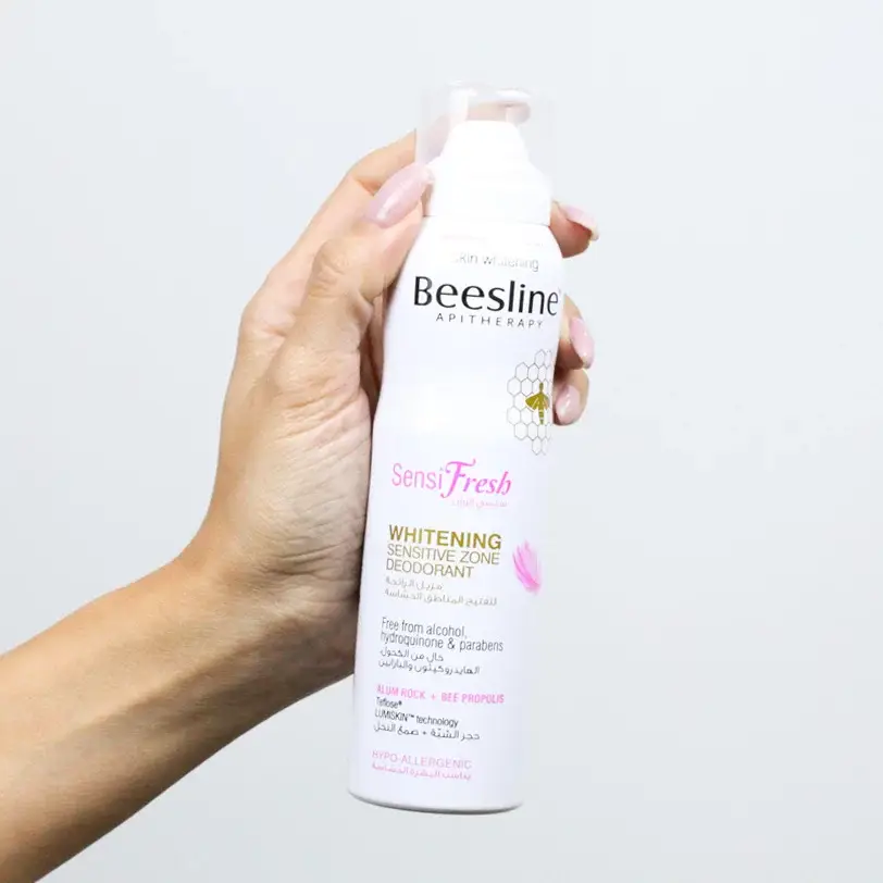 Beesline, deodorant spray, and skin lightening, for the sensitive area