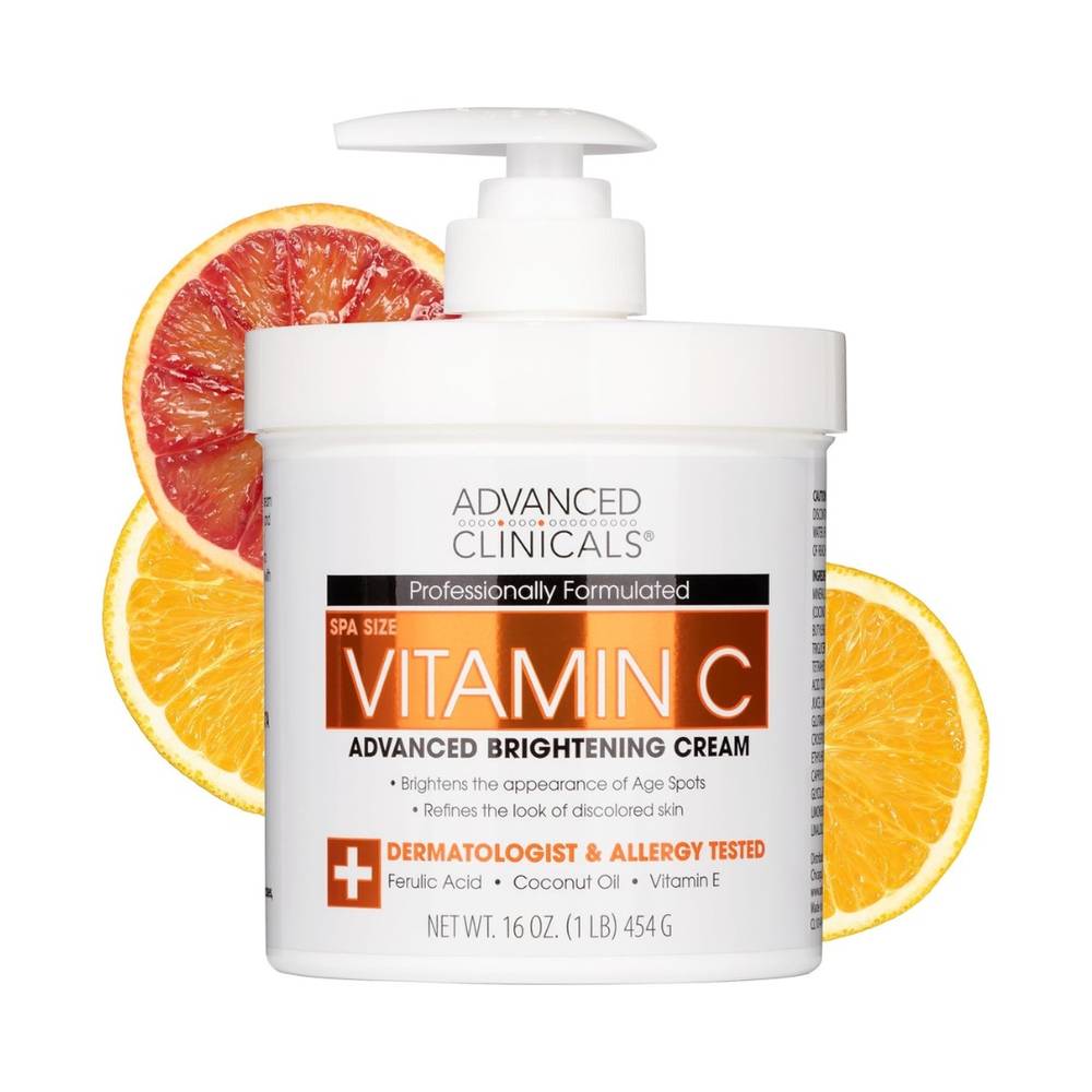 Advanced Clinicals, Cream, Advanced Skin Brightening, with Vitamin C, - 454g