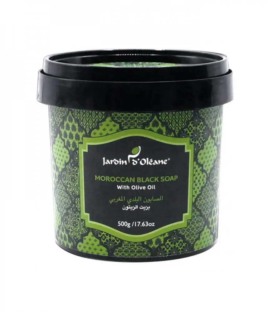 Jardin d'Olean, Moroccan Black Soap, with Olive Oil, 500g