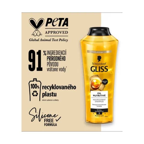 Schwarzkopf Shampoo, Gliss, with Nourishing Oil, 400ml