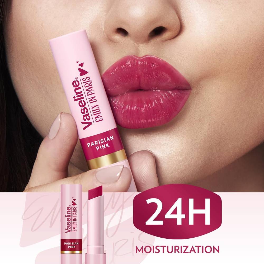 Vaseline, Moisturizing and Tinted Lip Balm, Emily in Paris, - Parisian Pink