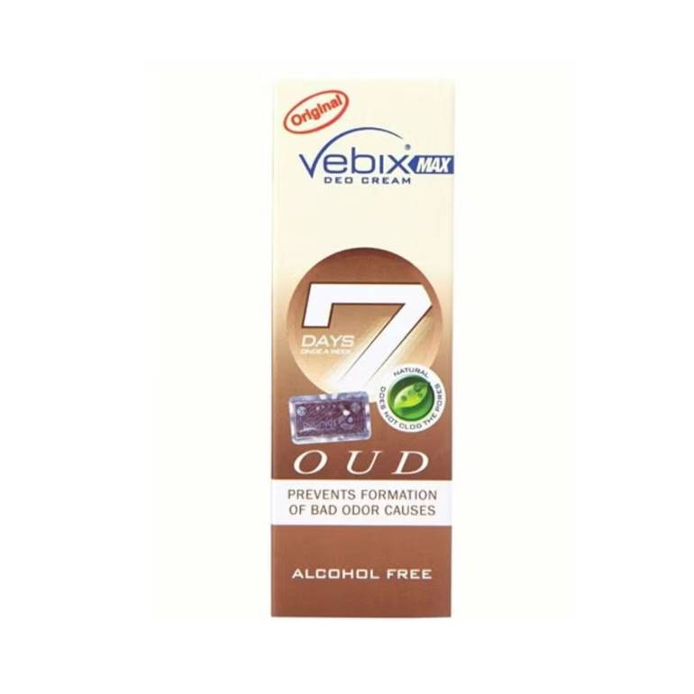 Vebix, Max Deodorant Cream, Oud, 25 ml