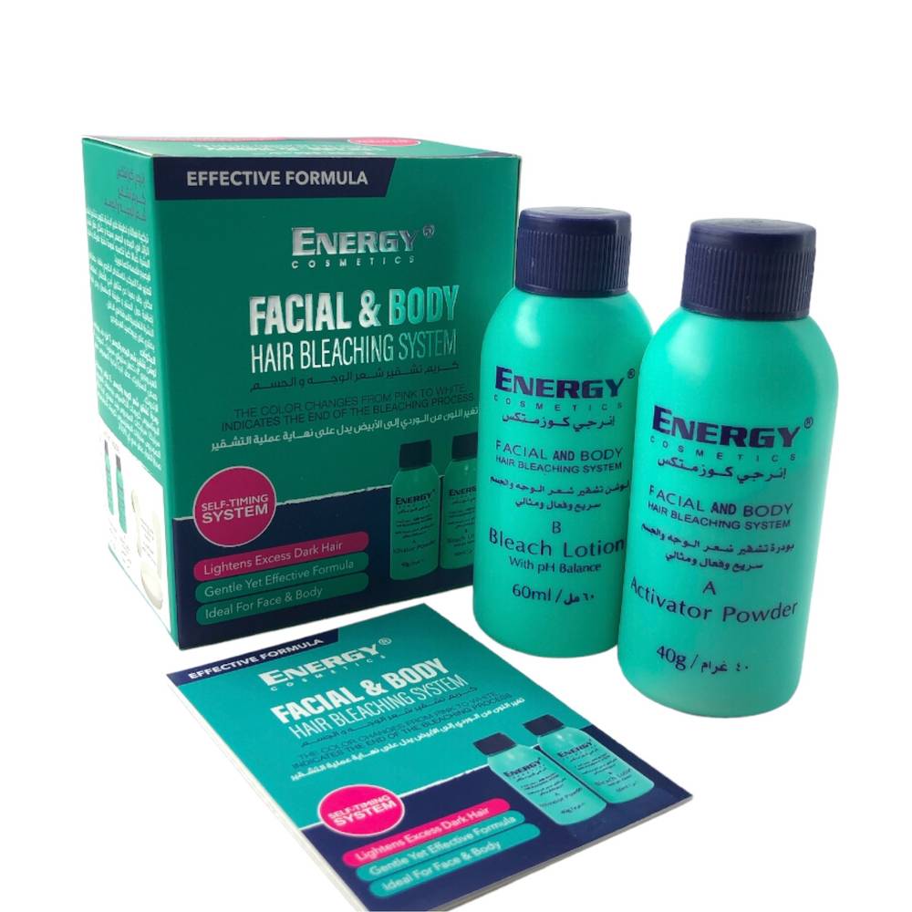 Energy, bleaching cream, hair, face, and body,