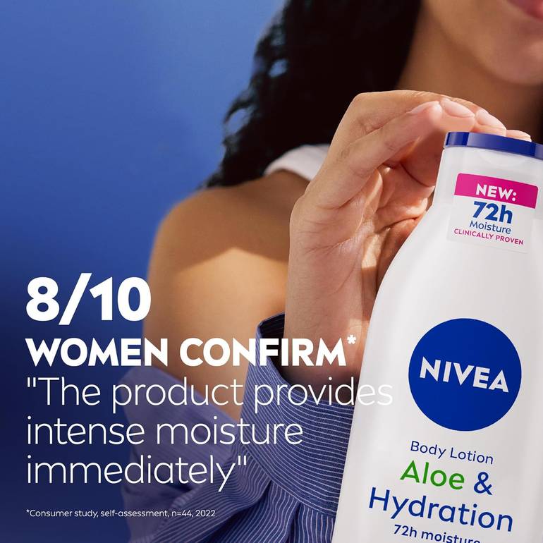 NIVEA, Aloe Vera Lotion, Fast Care, Deep Moisturizing for the Body, 48 Hours