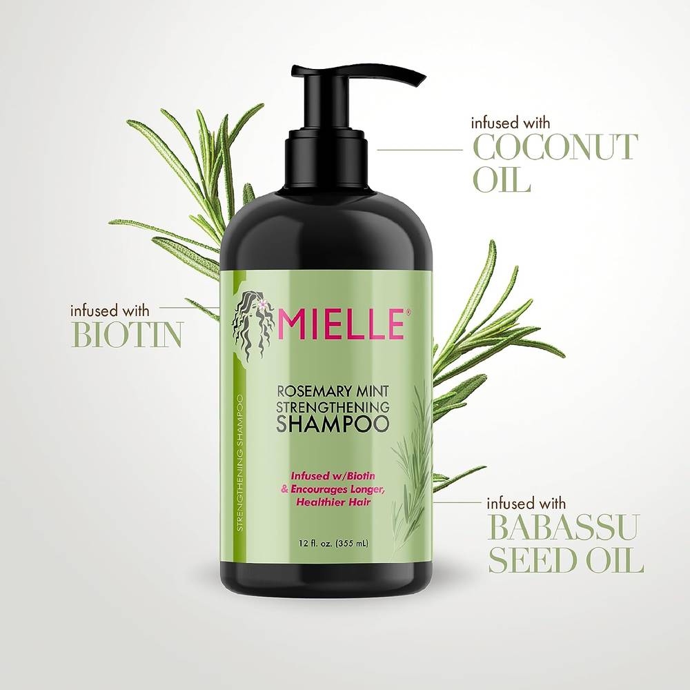 Mielle Shampoo, for strengthening and cleansing dry hair, with rosemary and mint, - 355 ml