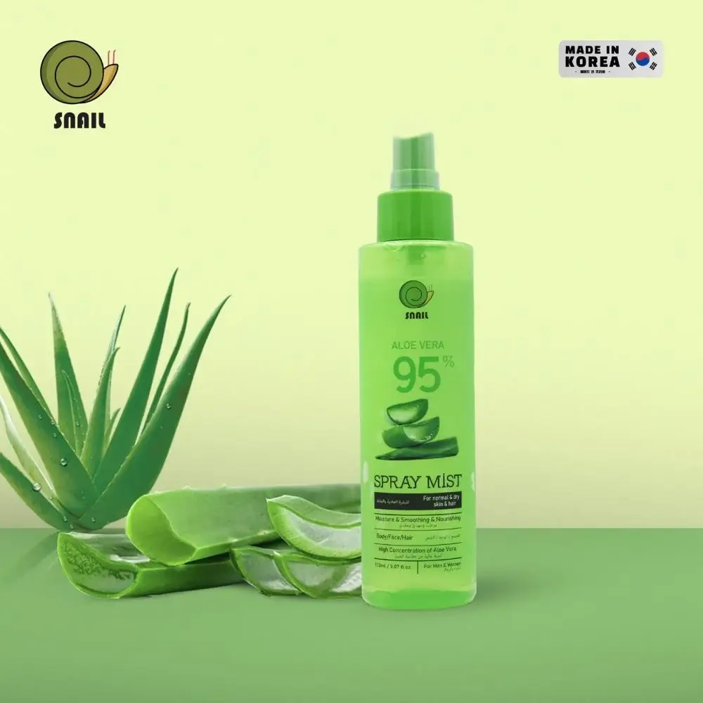 Snail, Aloe Vera Spray, Soothing, Moisturizing and Nourishing for the Skin, 95%, - 150ml