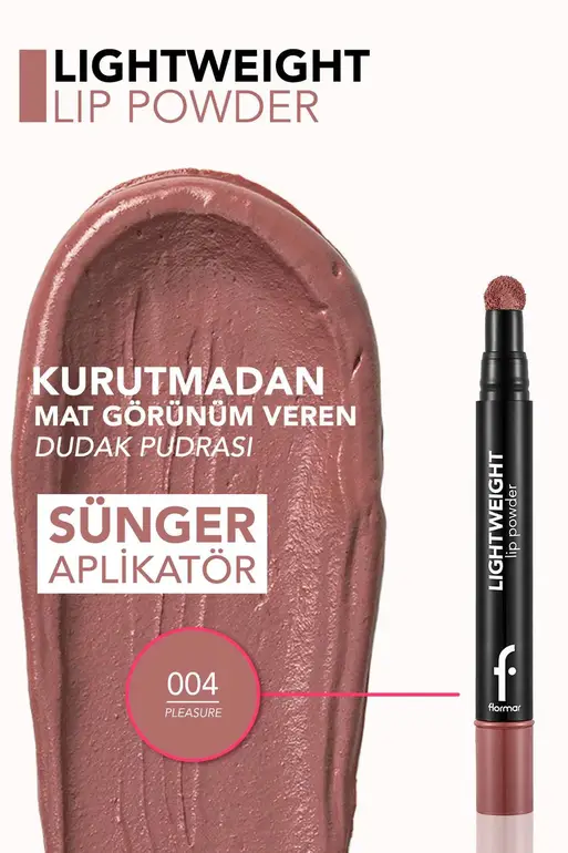  Flormar, Powder Lipstick, Moisturizing Light White, -04 PLEASURE