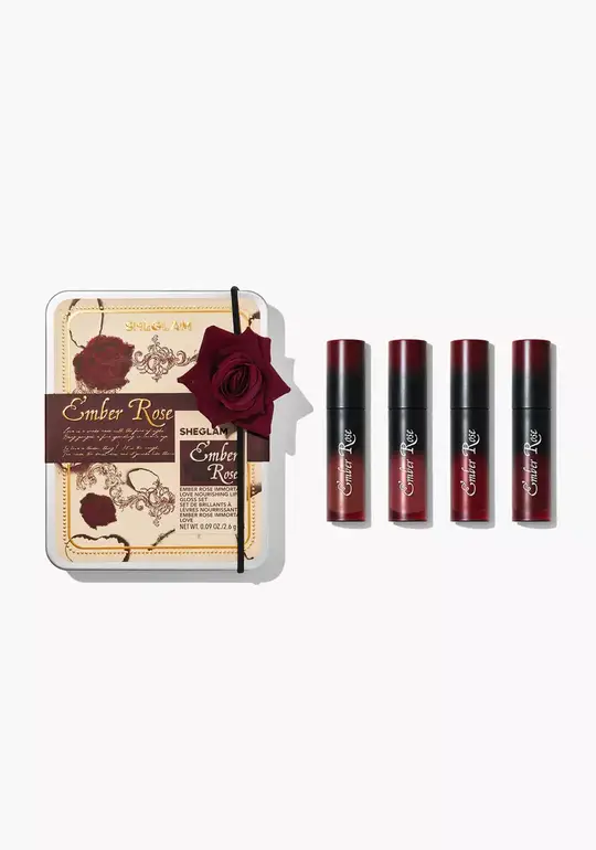 Shiglam, Lip Gloss Set, Amber Rose, 4 Pieces