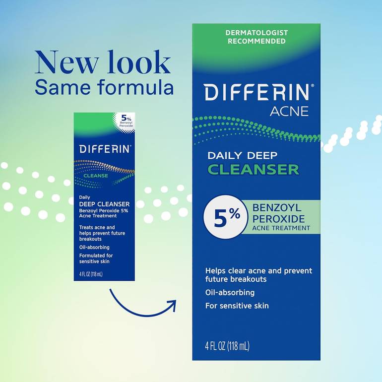 Differin Acne Daily Deep Cleanser 5% Benzoyl Peroxide - 118 ml