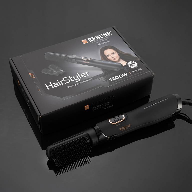 ريبون, استشوار مصفف شعر, اسود بفرشتين RE-2094-2