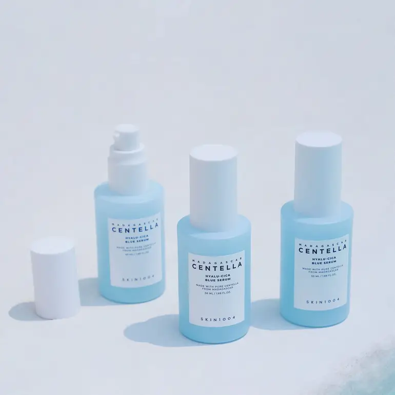 Skin 1004, serum, Centella, Hyalu Cica, blue, for moisturizing and soothing the skin 30ml