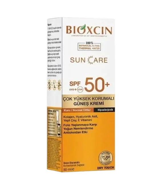 BIOXCIN, Sunscreen with SPF 50+, for Dry Skin, – 50 ml