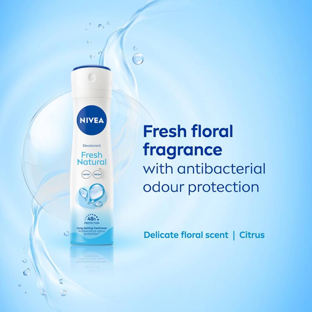 Nivea, spray, deodorant, fresh, natural, freshness, natural,