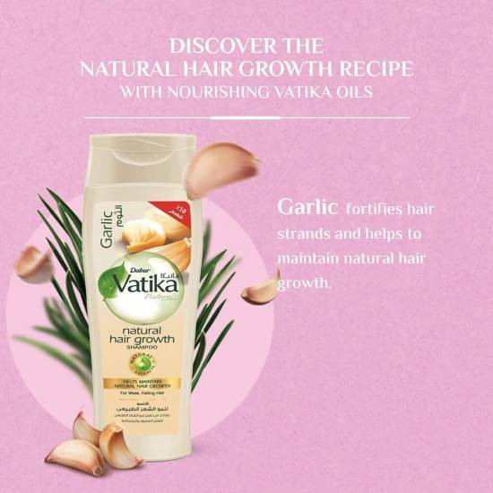 Vatika, Garlic Shampoo, for Natural Hair Growth, - 400ml