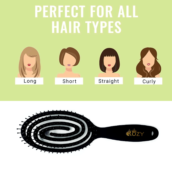 ,rozy, Deluxe Flexible Brush, for Wet Hair in Oval Shape