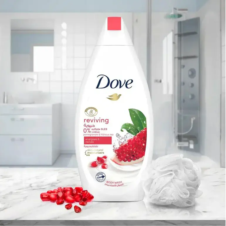Dove, Body Wash, Pomegranate & Hibiscus Tea, with Loofah, 250ml