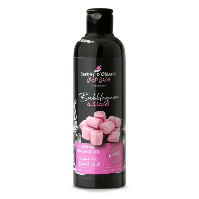 jardenia Olian, Massage Oil, Bubble Gum Flavor, Tasting, 250ml