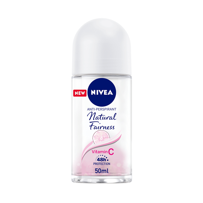 NIVEA, Deodorant, Roll-On, Natural Fairness, Anti-perspirant, For Women, - 50ml