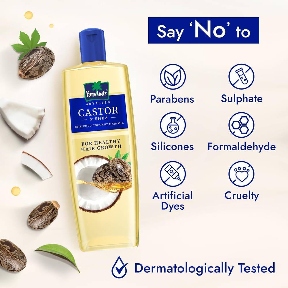 Parachute, Coconut Hair Oil, enriched with castor and shea, 300ml