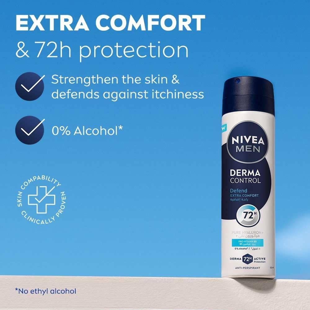 NIVEA, Deodorant Spray, Extra Comfort, Derma Control, 150ml