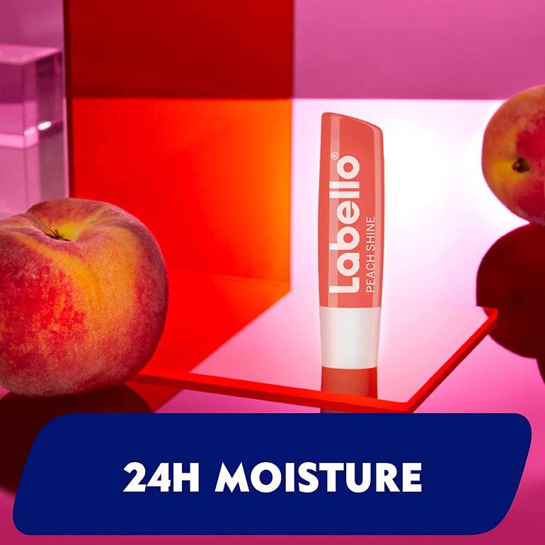 Labello, Moisturizing Lip Balm, Peach, 24-Hour Protection