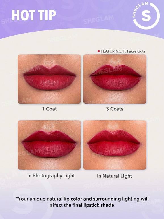 SHEGLAM Matte Lipstick – Multiple Shades 